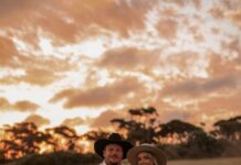 Sunset skies and country hearts